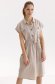 Beige dress linen cloche with elastic waist with faux pockets detachable cord 1 - StarShinerS.com