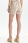 Beige shorts linen high waisted lateral pockets 3 - StarShinerS.com
