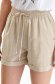 Beige shorts linen high waisted lateral pockets 4 - StarShinerS.com