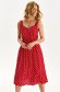 Red dress lateral pockets cloche with elastic waist thin fabric 1 - StarShinerS.com