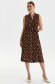 Brown dress light material shirt dress accessorized with tied waistband 2 - StarShinerS.com