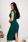 Darkgreen dress pencil feather details with embellished accessories 2 - StarShinerS.com