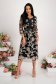 Rochie din tul cu detalii brodate neagra midi in clos cu accesoriu tip curea 3 - StarShinerS.ro