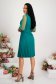 Green dress pleated elastic cloth cloche with pearls accessorized with belt 4 - StarShinerS.com