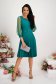 Green dress pleated elastic cloth cloche with pearls accessorized with belt 5 - StarShinerS.com