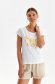 Tricou din bumbac alb cu croi larg si imprimeu scriptic frontal - Top Secret 1 - StarShinerS.ro