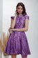 Purple dress from satin fabric texture cloche lateral pockets metallic chain accessory 1 - StarShinerS.com