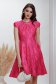 Pink dress from satin fabric texture cloche lateral pockets metallic chain accessory 1 - StarShinerS.com