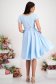 Rochie din triplu voal albastru-deschis midi in clos cu elastic in talie si broderie florala - StarShinerS 5 - StarShinerS.ro
