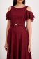 Burgundy Midi Veil Dress in A-Line with Glitter Applications - StarShinerS 6 - StarShinerS.com