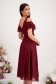 Burgundy Midi Veil Dress in A-Line with Glitter Applications - StarShinerS 2 - StarShinerS.com