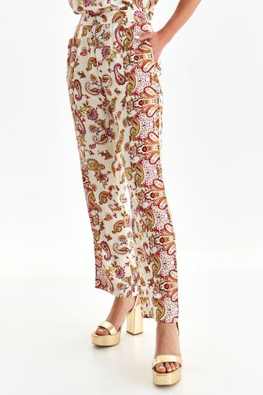 Pantaloni cu talie inalta, Pantaloni din material subtire cu elastic si talie inalta cu buzunare laterale - Top Secret - StarShinerS.ro