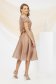 Beige voile dress in cloche accessorized with strass stone belt - PrettyGirl 3 - StarShinerS.com