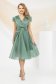 Mint Veil Dress in a Flared Cut Adorned with a Rhinestone Belt - PrettyGirl 2 - StarShinerS.com