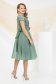 Mint Veil Dress in a Flared Cut Adorned with a Rhinestone Belt - PrettyGirl 3 - StarShinerS.com
