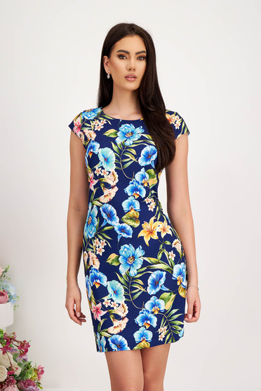 Spring dresses, Dress slightly elastic fabric short cut pencil with print details - StarShinerS - StarShinerS.com