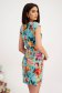 Dress slightly elastic fabric short cut pencil with print details - StarShinerS 2 - StarShinerS.com