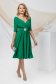 Rochie din stofa elastica verde in clos cu decolteu petrecut si cordon detasabil - PrettyGirl 1 - StarShinerS.ro