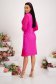 Fuchsia dress elastic cloth pencil with veil sleeves with crystal embellished details 4 - StarShinerS.com