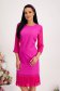 Fuchsia dress elastic cloth pencil with veil sleeves with crystal embellished details 1 - StarShinerS.com