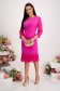 Fuchsia dress elastic cloth pencil with veil sleeves with crystal embellished details 5 - StarShinerS.com