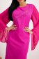 Fuchsia dress elastic cloth pencil with veil sleeves with butterfly sleeves with crystal embellished details 6 - StarShinerS.com
