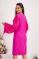 Fuchsia dress elastic cloth pencil with veil sleeves with butterfly sleeves with crystal embellished details 2 - StarShinerS.com