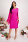 Fuchsia dress elastic cloth pencil with veil sleeves with butterfly sleeves with crystal embellished details 5 - StarShinerS.com