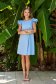 - StarShinerS blue dress crepe short cut loose fit with ruffled sleeves 4 - StarShinerS.com