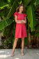 - StarShinerS lightred dress crepe short cut loose fit with ruffled sleeves 4 - StarShinerS.com