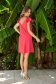 - StarShinerS lightred dress crepe short cut loose fit with ruffled sleeves 5 - StarShinerS.com