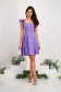 Short purple elastic thin fabric dress with ruffles on the shoulders - StarShinerS 3 - StarShinerS.com