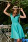 Short mint elastic thin fabric dress with ruffles on the shoulders - StarShinerS 1 - StarShinerS.com