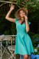 Short mint elastic thin fabric dress with ruffles on the shoulders - StarShinerS 2 - StarShinerS.com