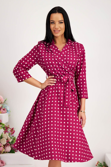 Pink dresses, Dress elastic cloth midi cloche lateral pockets wrap over front - StarShinerS.com