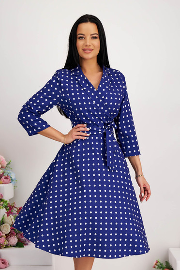 Plus Size Dresses - Page 8, Dress elastic cloth midi cloche lateral pockets wrap over front - StarShinerS.com