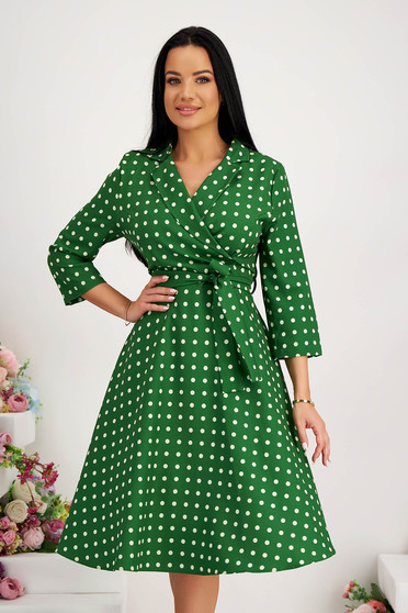 Bell dresses, Dress elastic cloth midi cloche lateral pockets wrap over front - StarShinerS.com