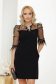 Black dress short cut straight elastic cloth lateral pockets 1 - StarShinerS.com