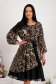 Rochie din voal midi in clos cu maneci decupate si imprimeu animalier 1 - StarShinerS.ro