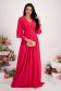 Pink dress long cloche from veil fabric with puffed sleeves 4 - StarShinerS.com