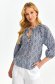 Blue women`s blouse thin fabric loose fit with puffed sleeves 1 - StarShinerS.com