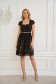 Elastic Fabric and Black Lace Knee-Length A-Line Dress with Belt Accessory - StarShinerS 5 - StarShinerS.com