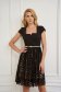 Elastic Fabric and Black Lace Knee-Length A-Line Dress with Belt Accessory - StarShinerS 1 - StarShinerS.com