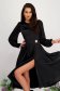 - StarShinerS black dress taffeta midi cloche with veil sleeves 1 - StarShinerS.com