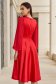- StarShinerS red dress taffeta midi cloche with veil sleeves 2 - StarShinerS.com