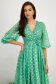 Rochie din voal verde midi in clos cu maneci bufante si brosa in forma de floare - StarShinerS 6 - StarShinerS.ro