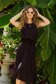 Black dress light material midi cloche with elastic waist accessorized with tied waistband 3 - StarShinerS.com
