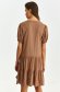 Brown dress short cut loose fit with puffed sleeves with v-neckline light material 3 - StarShinerS.com