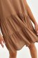 Brown dress short cut loose fit with puffed sleeves with v-neckline light material 6 - StarShinerS.com