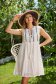 White dress cotton short cut loose fit embroidered 1 - StarShinerS.com